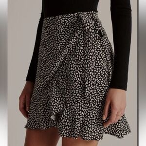 Abercrombie & Fitch Black Ruffle Wrap Skirt